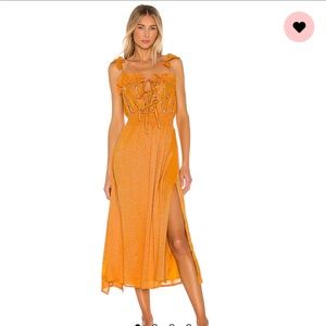 Sundress Armour Dress in Curcuma & Gold Embroideries